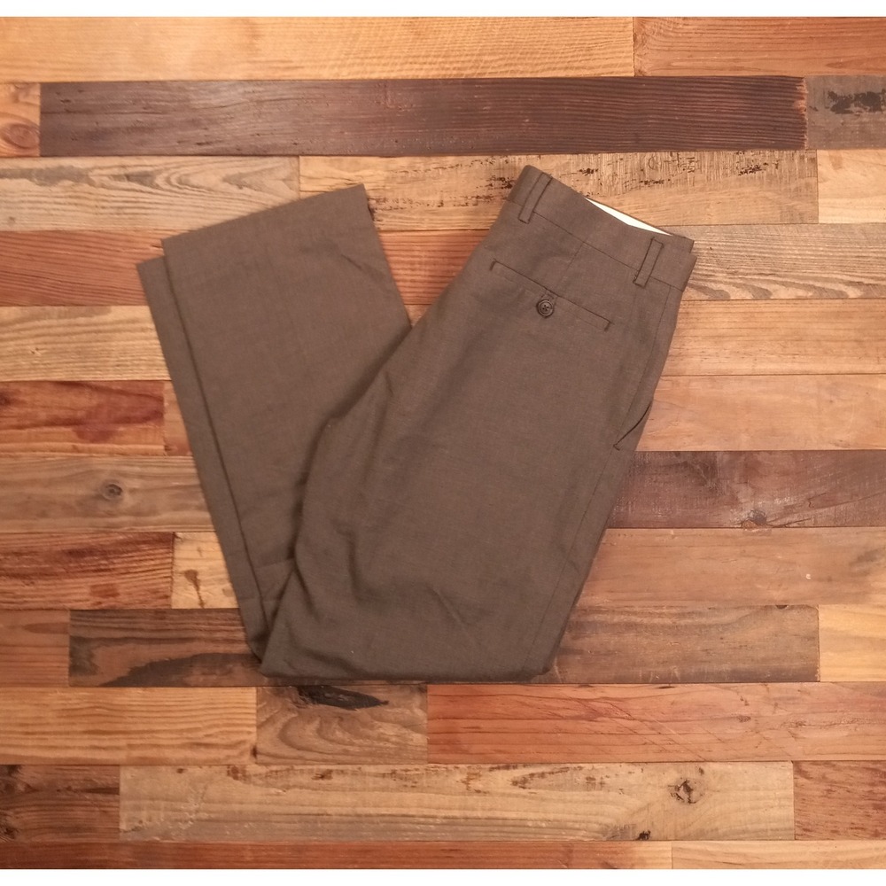 Central Park West New York‎ Mens Brown Dress Pants Straight Leg Trousers 31x30